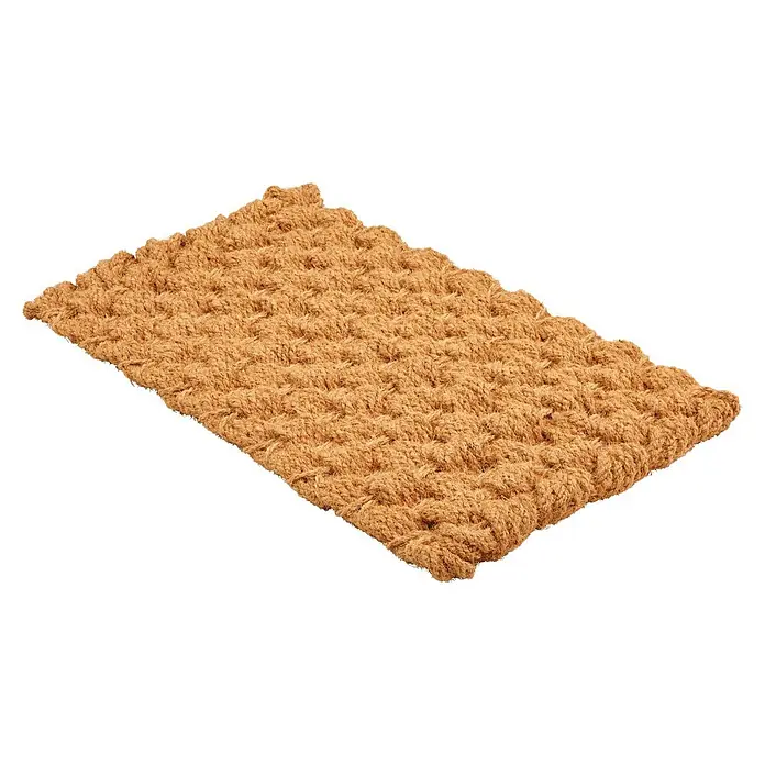 Fußmatte Nature Classic - 75 x 45 cm, Natur, Material Nutzschicht: 100 % Kokos, Karo - Rechteckige, naturfarbene Kokos-Fußmatte mit geflochtener Textur und Wellenkanten.