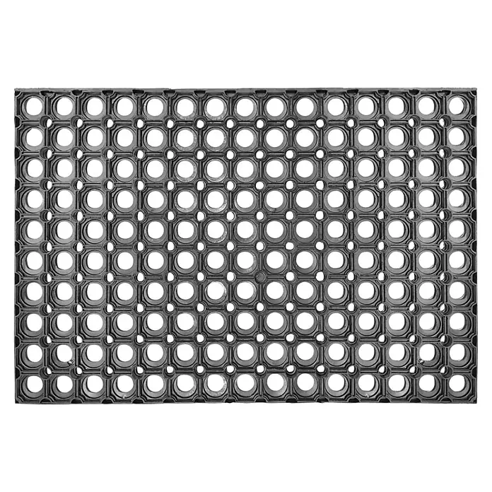 Gummimatte - 120 x 80 cm, Schwarz - Schwarze Gummimatte mit runden Drainageöffnungen.