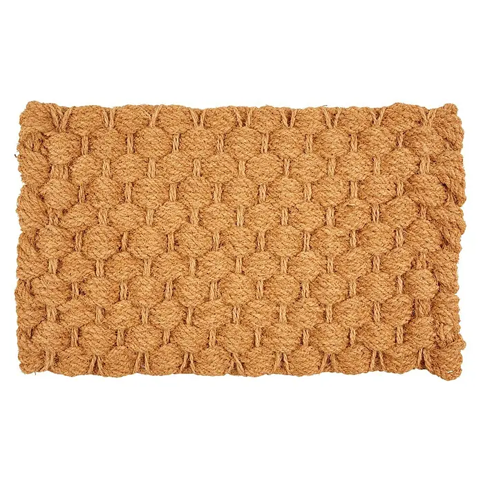 Fußmatte Nature Classic - 75 x 45 cm, Natur, Material Nutzschicht: 100 % Kokos, Karo - Naturbraune geflochtene Kokosfasermatte mit grober Seilstruktur.