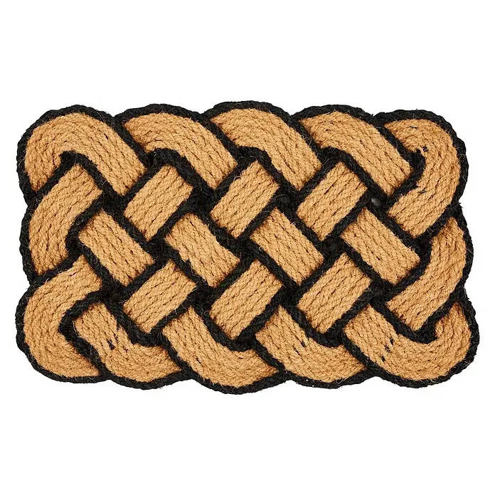 Fußmatte Nature Classic - 75 x 45 cm, Natur/Schwarz, Material Nutzschicht: 100 % Kokos - Geflochtene Fußmatte aus Naturfaser und Schwarz mit komplexem Knotenmuster.