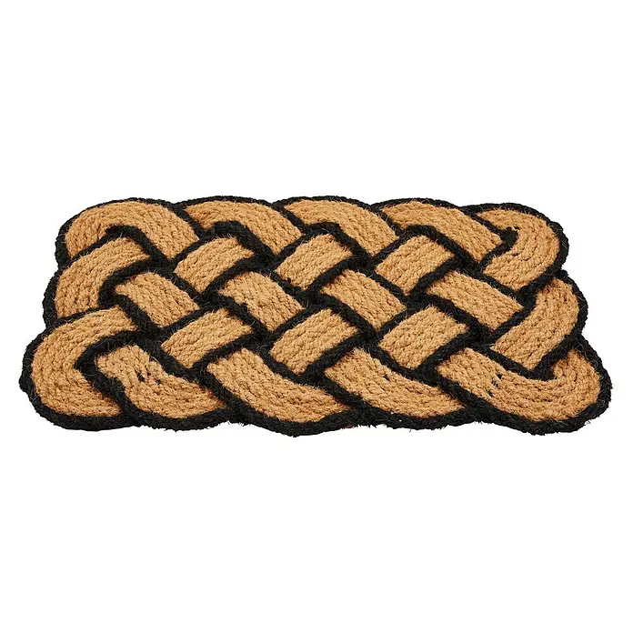 Fußmatte Nature Classic - 75 x 45 cm, Natur/Schwarz, Material Nutzschicht: 100 % Kokos - Geflochtene rechteckige Kokosfußmatte mit schwarzen Seilakzenten.