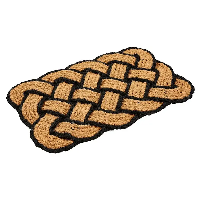 Fußmatte Nature Classic - 75 x 45 cm, Natur/Schwarz, Material Nutzschicht: 100 % Kokos - Geflochtene Kokosfasermatte mit ineinandergreifendem Knotenmuster und schwarzen Akzenten.