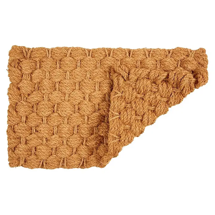 Fußmatte Nature Classic - 75 x 45 cm, Natur, Material Nutzschicht: 100 % Kokos, Karo - Hellbraune Kokos-Fußmatte mit dickem, geflochtenem Muster.