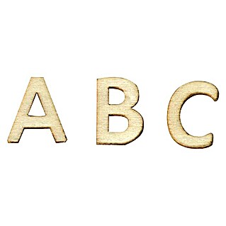 Artemio Letra de madera (16 ud., 1,3 cm, Natural/marrón claro)