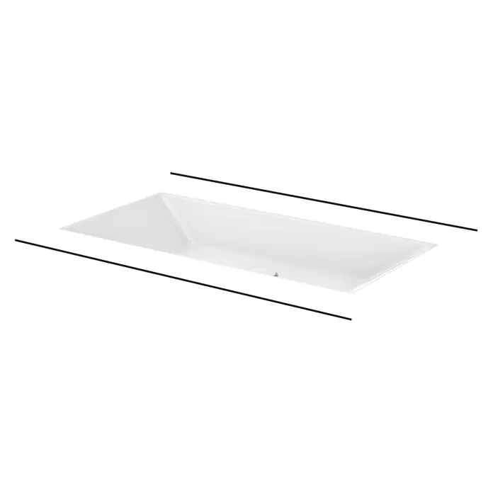 Bette Unterbauwaschbecken -  - Weißes rechteckiges Unterbauwaschbecken mit elegantem Design und integriertem Abfluss.