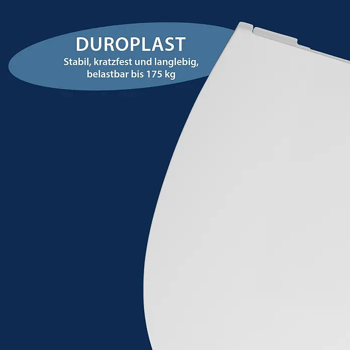 Poseidon WC-Sitz Lissabon - Duroplast, Weiß, Mit Absenkautomatik - Weißer Duroplast-Toilettensitz, stabil, kratzfest, langlebig und belastbar bis 175 kg.