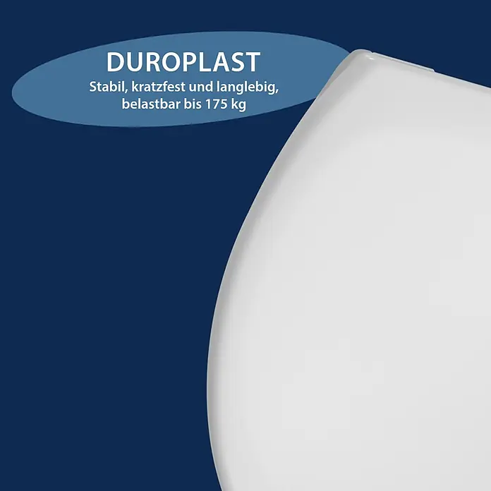 Poseidon WC-Sitz Mahe - Duroplast, Weiß, Mit Absenkautomatik - Weißer Duroplast-Toilettensitz, stabil, kratzfest, langlebig und bis 175 kg belastbar.
