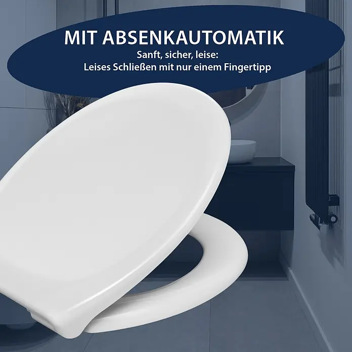 Poseidon WC-Sitz Mahe - Duroplast, Weiß, Mit Absenkautomatik - Weißer WC-Sitz mit Absenkautomatik. Sanftes, leises Schließen.
