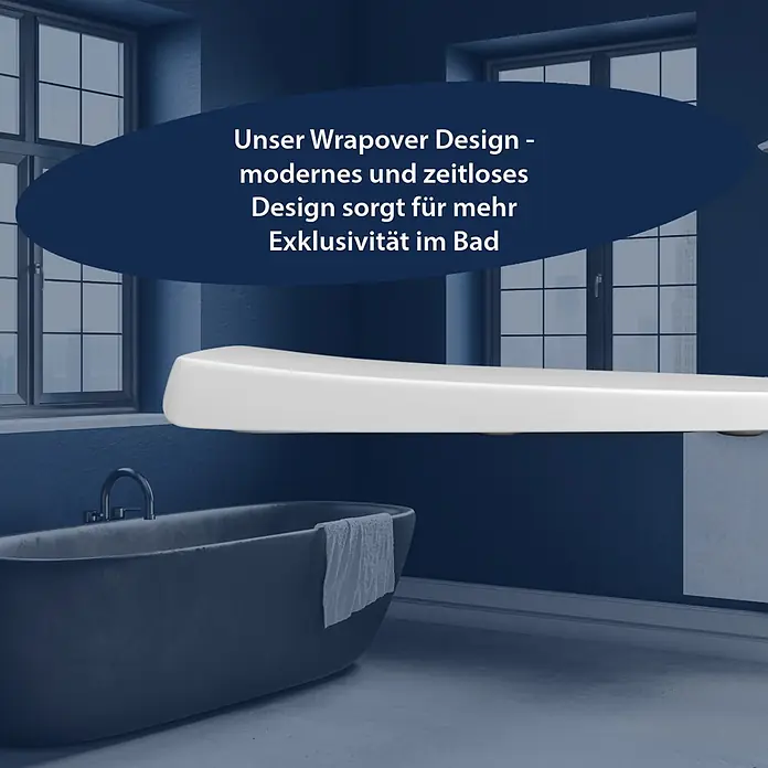 Poseidon WC-Sitz Korsika - Duroplast, Weiß, Mit Absenkautomatik - Weißer, eleganter Wrapover Design Toilettensitz mit modernem, zeitlosem Design in einem Badezimmerambiente.
