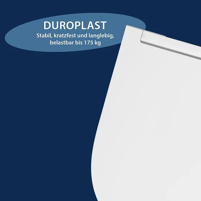 Poseidon WC-Sitz Vento - Duroplast, Weiß, Mit Absenkautomatik - Weißer Duroplast-Sitz, stabil, kratzfest, langlebig und bis 175 kg belastbar.