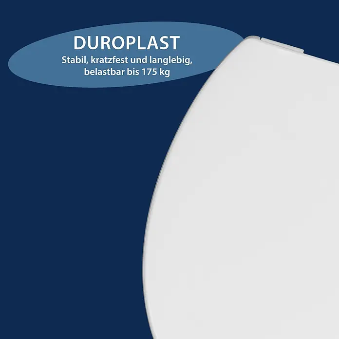 Poseidon WC-Sitz Venedig - Duroplast, Weiß, Mit Absenkautomatik - Weißer Duroplast Toilettensitz, stabil, kratzfest und belastbar bis 175 kg.