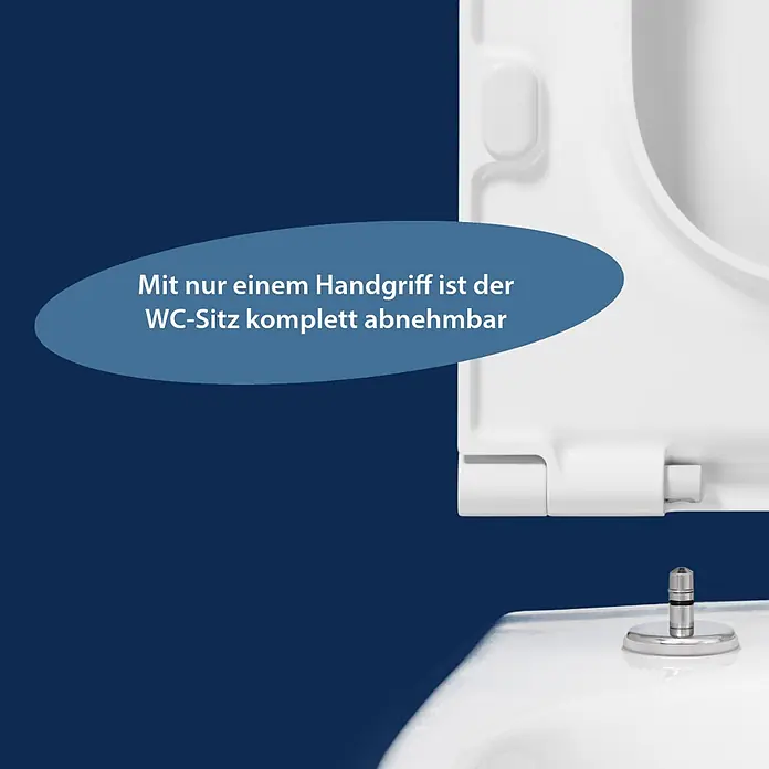 Poseidon WC-Sitz Vento - Duroplast, Weiß, Mit Absenkautomatik - Weißer WC-Sitz mit Schnellverschluss zur einfachen Abnahme.