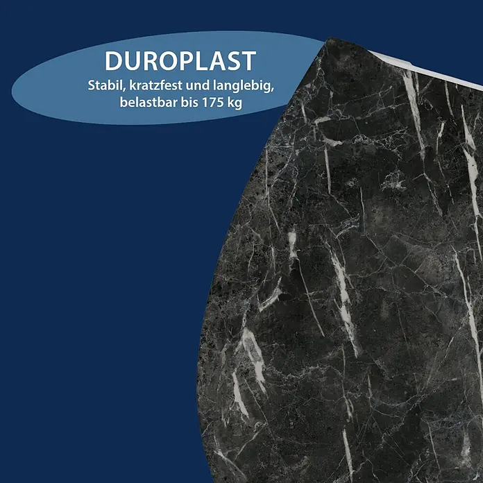 Poseidon WC-Sitz - Duroplast, Teramo, Mit Absenkautomatik - Dunkelgrauer, marmorierter Duroplast-Toilettensitz, stabil, kratzfest, langlebig, belastbar bis 175 kg.