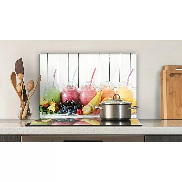 CUCINE Küchenrückwand - Colored Smoothies, 60 x 40 cm, Stärke: 6 mm, Einscheibensicherheitsglas (ESG) - Vorderansicht