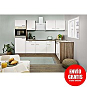 Respekta Cocina esquinera (172 x 280 cm, Brillo satinado blanco)
