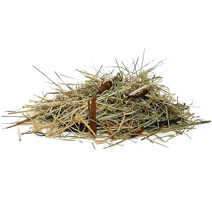 Wallface Wandpaneel AL-11001 ALPINE PURE selbstklebend Almwiesen-Dekor braun 4 m2 - beige, 3.050 x 1.360 mm - Ein Haufen gemischtes grünes und getrocknetes Heu.