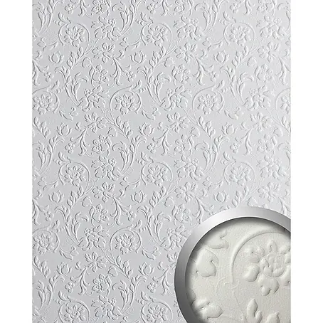 Wallface  Wandpaneel 13473 FLORAL Leder Barock Blumen Wand-Paneel selbstklebend weiß 2,60 qm