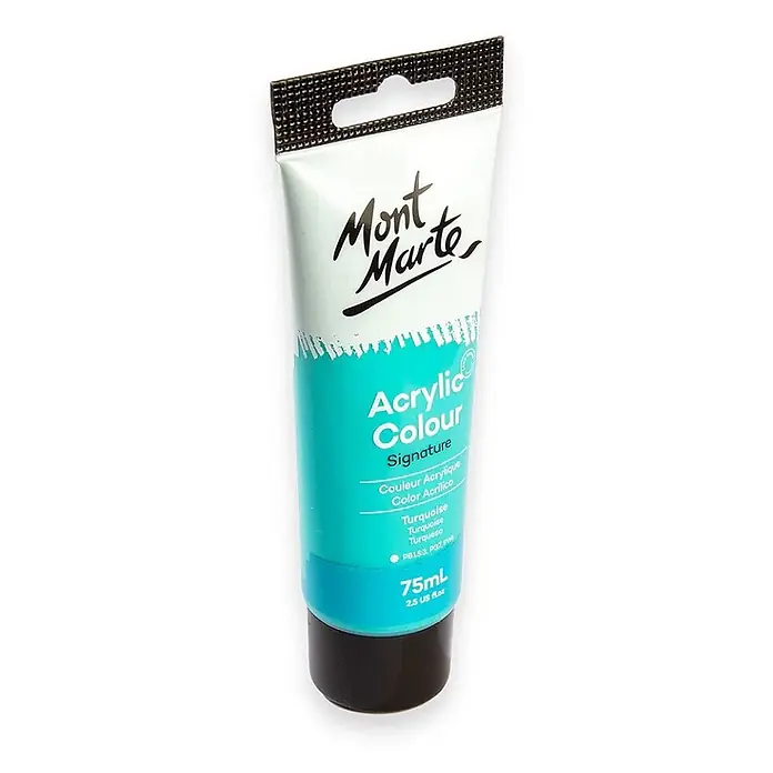 Mont Marte Acrylfarbe Signature - Türkis, 75 ml, Tube - Mont Marte 75ml Tube türkis Acrylfarbe.