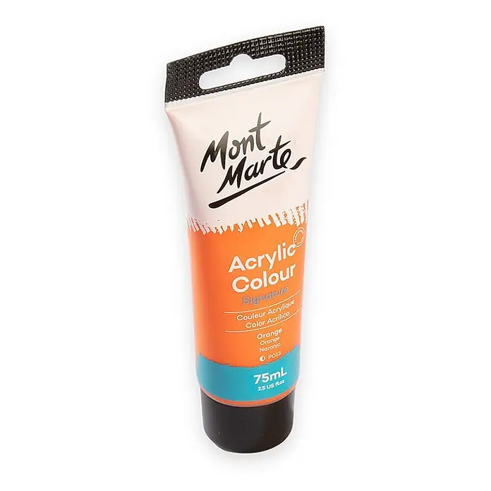 Mont Marte Acrylfarbe Signature - Orange, 75 ml, Tube - Eine orange 75ml Mont Marte Signature Acrylfarbtube.