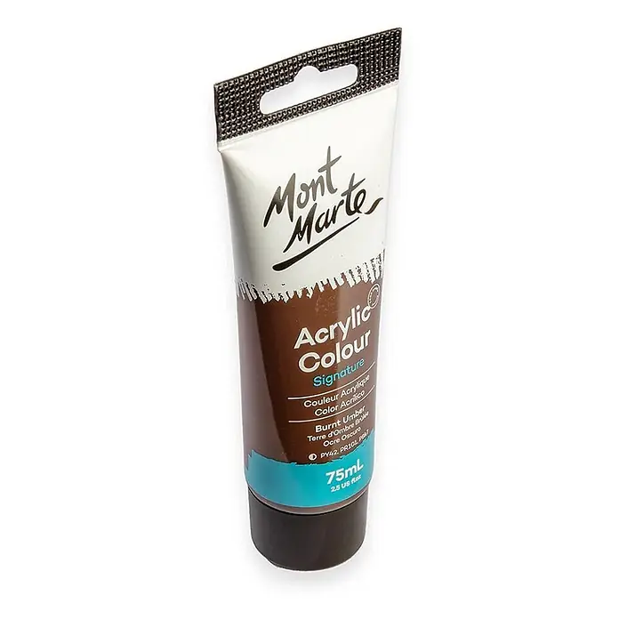 Mont Marte Acrylfarbe Signature - Gebrannte Umbra, Tube - Mont Marte Signature Acrylfarbe, Umbra gebrannt, 75ml Tube mit Aufhänger.