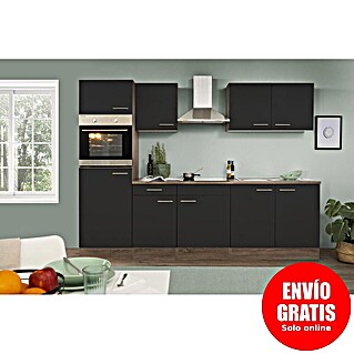 Respekta Cocina modular completa Oliver (Ancho: 270 cm, Negro, Sin electrodomésticos)