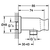 Grohe Wandaansluitbocht (Supersteel, Aansluitingen: ½″) | BAUHAUS
