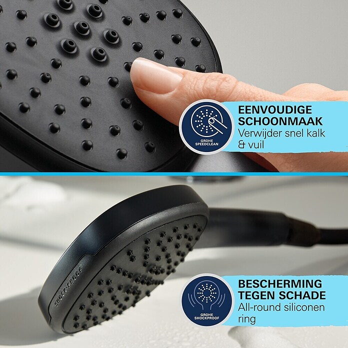 Grohe Vitalio Comfort Douchesysteem 250 (Aantal straalsoorten: 2 st., Zwart) | BAUHAUS