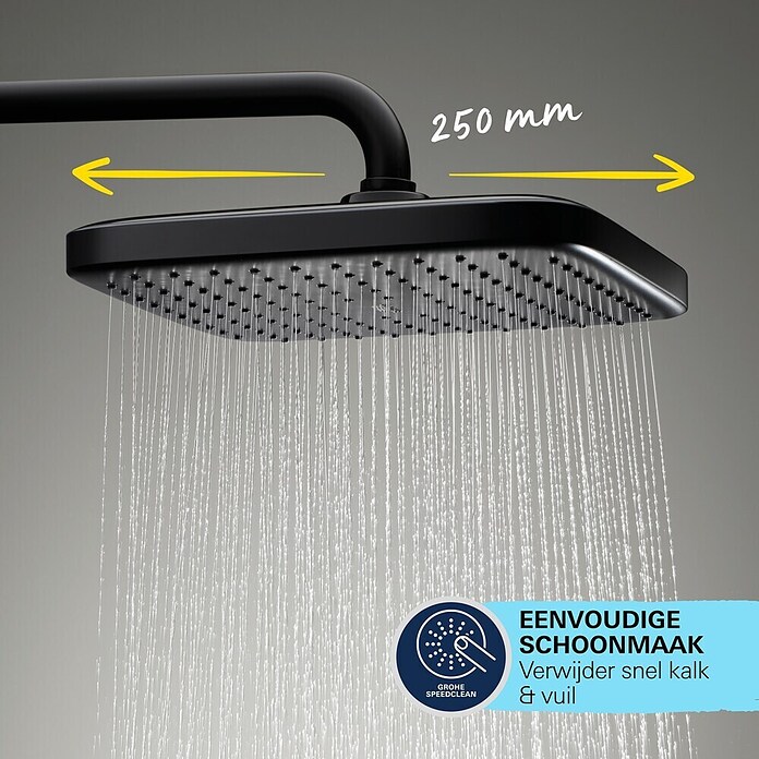 Grohe Vitalio Comfort Douchesysteem 250 (Aantal straalsoorten: 2 st., Zwart) | BAUHAUS