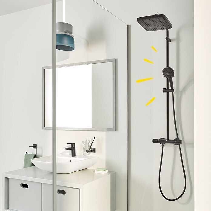 Grohe Vitalio Comfort Douchesysteem 250 (Aantal straalsoorten: 2 st., Zwart) | BAUHAUS