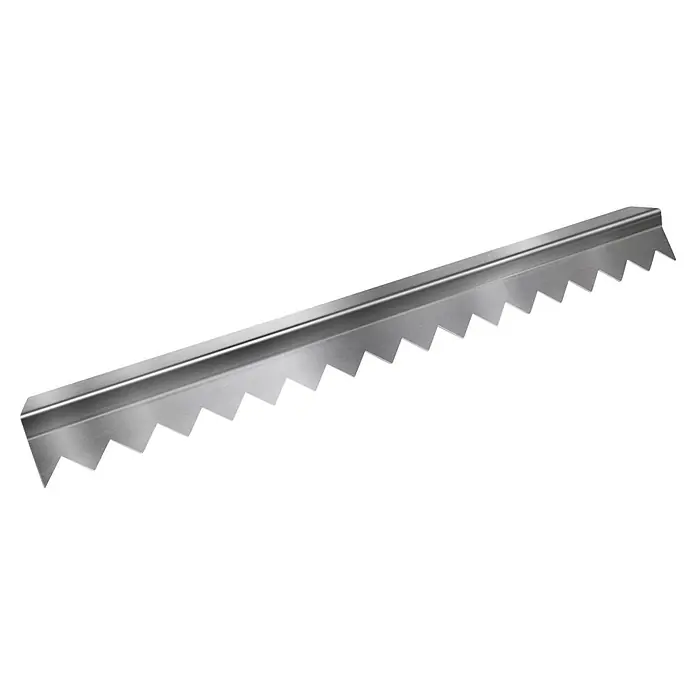 Metzler Diebstahlsicherung - Stahl, Stahl, 1 Stk. - Silberne gezackte Metallklinge mit dreieckigen Zähnen zum Verteilen oder Schneiden.