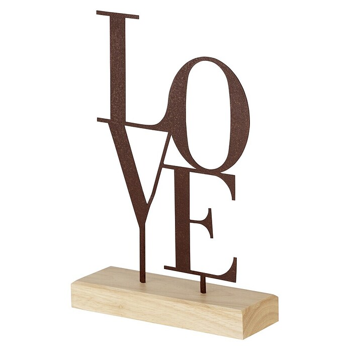 Dekofigur (150 x 50 x 219 mm, Rostbraun, Metall, Motiv: Love) | BAUHAUS