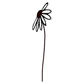 Dekoelement (Blume 2, 95 x 400 mm, Metall, Rostbraun)