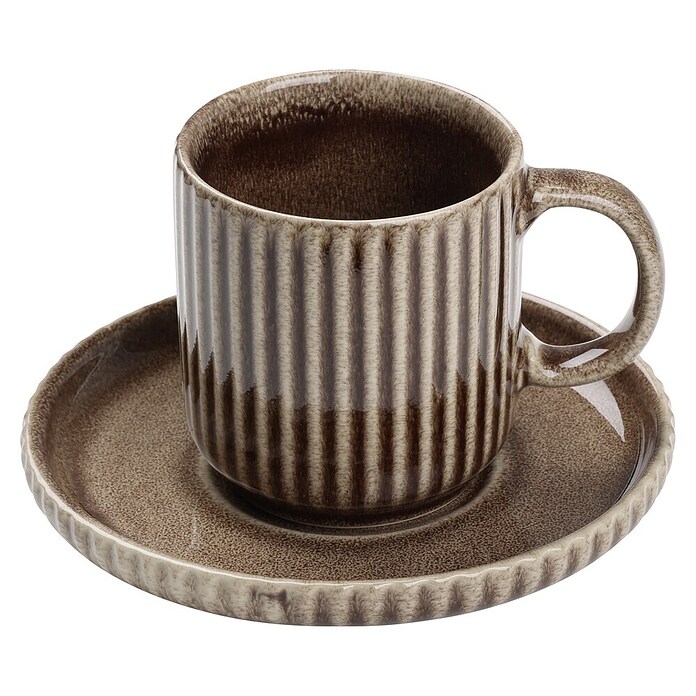 Tassen-Set Morombe (Durchmesser: 14,5 cm, Braun, Steinzeug) | BAUHAUS