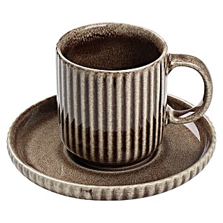 Tassen-Set Morombe (Durchmesser: 14,5 cm, Braun, Steinzeug)