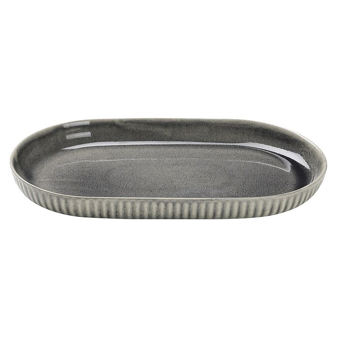 Servierteller Morombe (Länge: 30,5 cm, Grau, Steinzeug) | BAUHAUS
