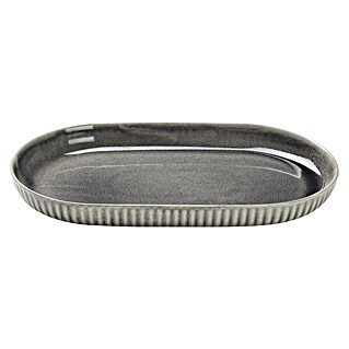 Servierteller Morombe (Länge: 30,5 cm, Grau, Steinzeug)