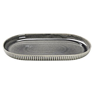 Deko-Teller Morombe (Länge: 36,3 cm, Grau, Steinzeug)
