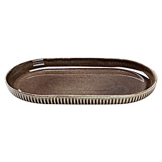 Deko-Teller Morombe (Länge: 36,3 cm, Braun, Steinzeug)