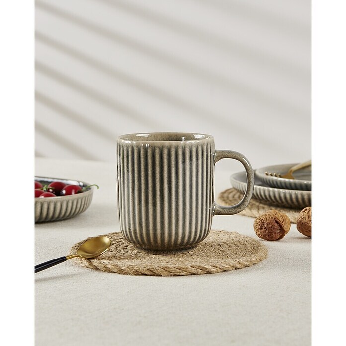 Tasse Morombe (Höhe: 10 cm, Grau, Steinzeug) | BAUHAUS