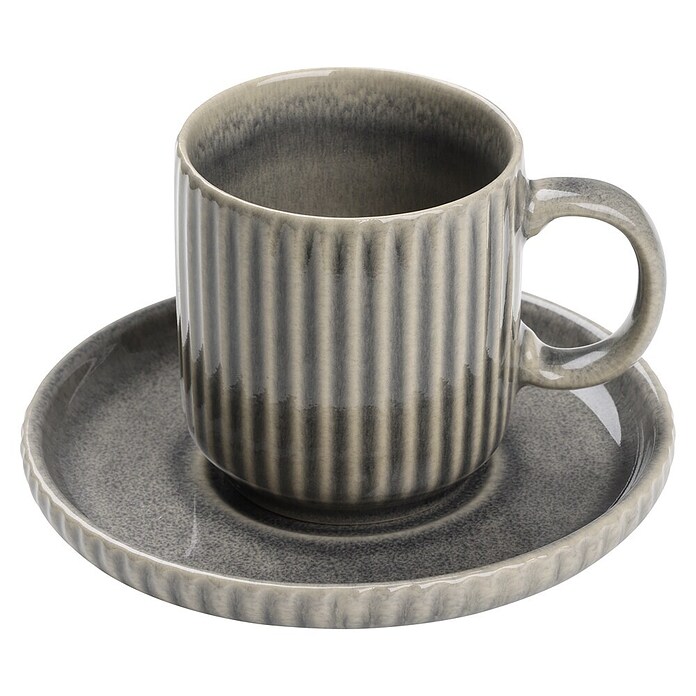 Tassen-Set Morombe (Durchmesser: 14,5 cm, Grau, Steinzeug) | BAUHAUS