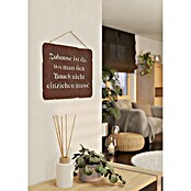 Deko-Schild (350 x 247 mm, Metall, Rostbraun, Motiv: Zu Hause ist da ...) | BAUHAUS