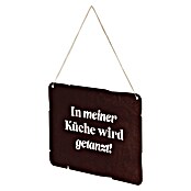 Deko-Schild (300 x 212 mm, Metall, Rostbraun, Motiv: In meiner Küche wird getanzt) | BAUHAUS