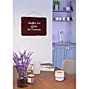 Deko-Schild (B x H: 300 x 212 mm, Metall, Rostbraun, Motiv: Kaffee ist Liebe in Tassen) | BAUHAUS