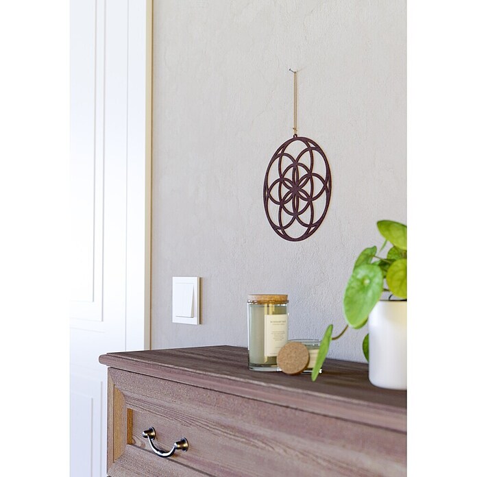Deko-Anhänger (Durchmesser: 380 mm, Metall, Rostbraun, Motiv: Ornament) | BAUHAUS