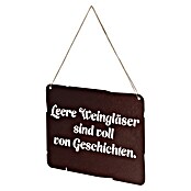 Deko-Schild (300 x 212 mm, Metall, Rostbraun, Leere Weingläser sind ...) | BAUHAUS