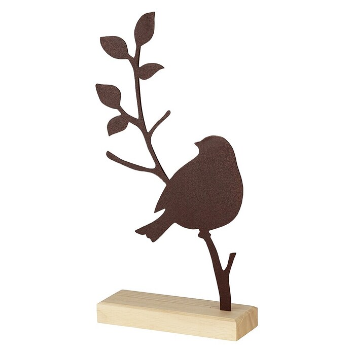 Dekofigur (L x B x H: 150 x 50 x 308 mm, Rostbraun, Metall, Motiv: Vogel am Ast) | BAUHAUS