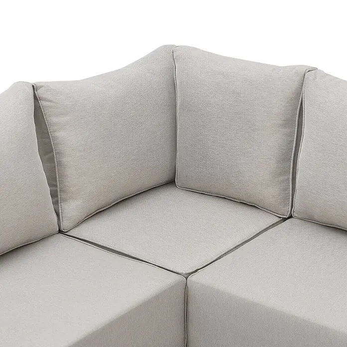 SVITA Loungemöbel-Set MALIBU Modulare Outdoor Lounge - 6 -tlg., 50 % Polyester, 50 % Stahl, Beige, Grau