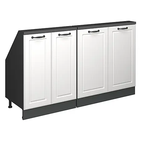 Vicco  Schrankküche R-Line Weiß Landhaus 2er Set