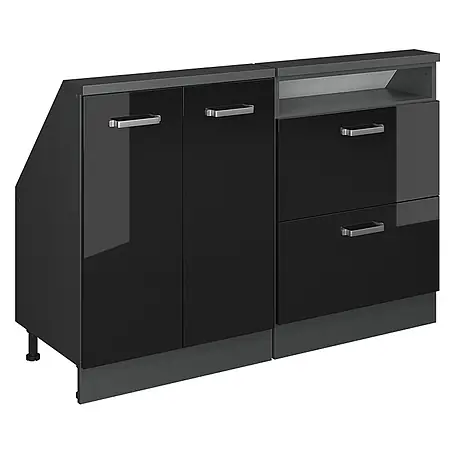 Vicco  Küchenleerblock R-Line Schwarz Hochglanz 2er Set