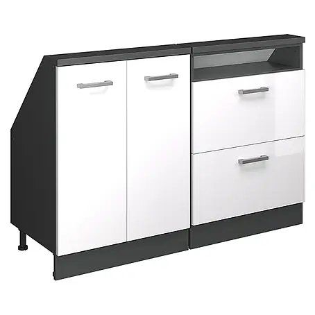 Vicco  Schrankküche R-Line Weiß Hochglanz 2er Set